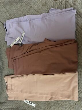 PINK Victoria's Secret Ribbed Leggings Set in Lavender, Mauve, Blush